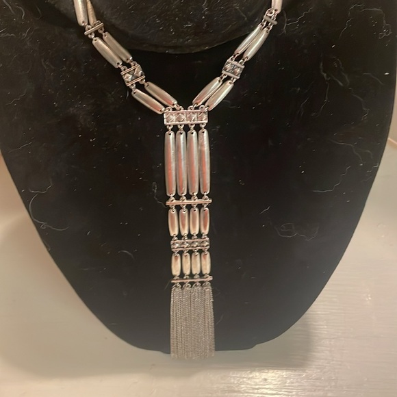 Vintage Forever 21 24” mixed metal silver tone tassel necklace w/3.5” extender - Picture 2 of 12